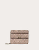 WOMEN'S VALENTINO GARAVANI MEDIUM ROCKSTUD SPIKE NAPPA LEATHER BAG POUDRE