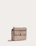 WOMEN'S VALENTINO GARAVANI MEDIUM ROCKSTUD SPIKE NAPPA LEATHER BAG POUDRE