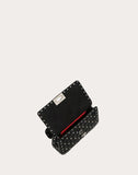 WOMEN'S VALENTINO GARAVANI SMALL CRINKLED LAMBSKIN ROCKSTUD SPIKE BAG BLACK