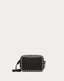 WOMEN'S VALENTINO GARAVANI SMALL ROCKSTUD CALFSKIN CROSSBODY BAG BLACK