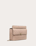 WOMEN'S VALENTINO GARAVANI LARGE ROCKSTUD SPIKE NAPPA LEATHER BAG POUDRE