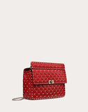 WOMEN'S VALENTINO GARAVANI LARGE ROCKSTUD SPIKE NAPPA LEATHER BAG ROSSO VALENTINO