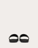 MEN'S VALENTINO GARAVANI ROCKSTUD RUBBER SLIDER SANDAL BLACK