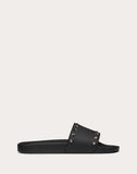 MEN'S VALENTINO GARAVANI ROCKSTUD RUBBER SLIDER SANDAL BLACK