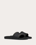 MEN'S VALENTINO GARAVANI ROCKSTUD RUBBER SLIDER SANDAL BLACK