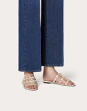 WOMEN'S VALENTINO GARAVANI ROCKSTUD FLAT SLIDE SANDAL LIGHT IVORY