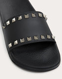 WOMEN'S VALENTINO GARAVANI ROCKSTUD RUBBER SLIDES BLACK