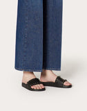 WOMEN'S VALENTINO GARAVANI ROCKSTUD RUBBER SLIDES BLACK
