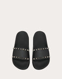 WOMEN'S VALENTINO GARAVANI ROCKSTUD RUBBER SLIDES BLACK