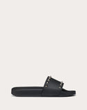 WOMEN'S VALENTINO GARAVANI ROCKSTUD RUBBER SLIDES BLACK