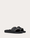 WOMEN'S VALENTINO GARAVANI ROCKSTUD RUBBER SLIDES BLACK