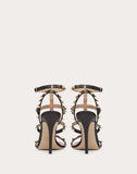 WOMEN'S VALENTINO GARAVANI ROCKSTUD CALFSKIN ANKLE STRAP SANDAL 100 MM BLACK