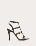 WOMEN'S VALENTINO GARAVANI ROCKSTUD CALFSKIN ANKLE STRAP SANDAL 100 MM BLACK
