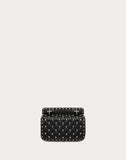 WOMEN'S VALENTINO GARAVANI SMALL ROCKSTUD SPIKE NAPPA LEATHER BAG BLACK