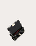 WOMEN'S VALENTINO GARAVANI SMALL ROCKSTUD SPIKE NAPPA LEATHER BAG BLACK