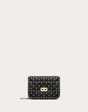 WOMEN'S VALENTINO GARAVANI SMALL ROCKSTUD SPIKE NAPPA LEATHER BAG BLACK