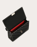 WOMEN'S VALENTINO GARAVANI LARGE ROCKSTUD SPIKE NAPPA LEATHER BAG BLACK