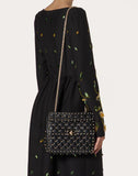 WOMEN'S VALENTINO GARAVANI MEDIUM ROCKSTUD SPIKE NAPPA LEATHER BAG BLACK