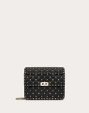 WOMEN'S VALENTINO GARAVANI MEDIUM ROCKSTUD SPIKE NAPPA LEATHER BAG BLACK
