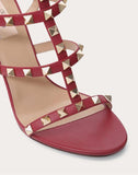 WOMEN'S VALENTINO GARAVANI ROCKSTUD CALFSKIN ANKLE STRAP SANDAL 100 MM RUBIN