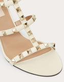 WOMEN'S VALENTINO GARAVANI ROCKSTUD CALFSKIN ANKLE STRAP SANDAL 70 MM LIGHT IVORY