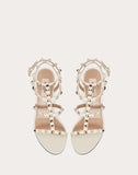 WOMEN'S VALENTINO GARAVANI ROCKSTUD CALFSKIN ANKLE STRAP SANDAL 70 MM LIGHT IVORY