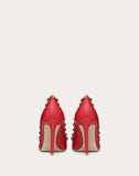 WOMEN'S VALENTINO GARAVANI ROCKSTUD GRAINY CALFSKIN PUMP 100 MM ROSSO VALENTINO