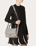 WOMEN'S VALENTINO GARAVANI MEDIUM CANDYSTUD TOP-HANDLE BAG PASTEL GRAY