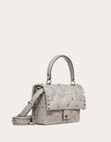 WOMEN'S VALENTINO GARAVANI MEDIUM CANDYSTUD TOP-HANDLE BAG PASTEL GRAY