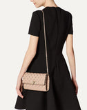 WOMEN'S VALENTINO GARAVANI ROCKSTUD SPIKE NAPPA LEATHER CROSSBODY CLUTCH BAG POUDRE