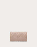 WOMEN'S VALENTINO GARAVANI ROCKSTUD SPIKE NAPPA LEATHER CROSSBODY CLUTCH BAG POUDRE