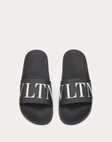 MEN'S VALENTINO GARAVANI VLTN RUBBER SLIDER SANDAL BLACK