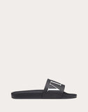 MEN'S VALENTINO GARAVANI VLTN RUBBER SLIDER SANDAL BLACK