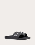 MEN'S VALENTINO GARAVANI VLTN RUBBER SLIDER SANDAL BLACK