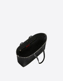WOMEN'S VALENTINO GARAVANI SMALL ROCKSTUD GRAINY CALFSKIN SHOPPER BLACK