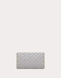 WOMEN'S VALENTINO GARAVANI ROCKSTUD SPIKE NAPPA LEATHER CROSSBODY CLUTCH BAG PASTEL GRAY