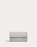 WOMEN'S VALENTINO GARAVANI ROCKSTUD SPIKE NAPPA LEATHER CROSSBODY CLUTCH BAG PASTEL GRAY
