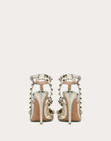 WOMEN'S VALENTINO GARAVANI METALLIC ROCKSTUD CAGED PUMP 100MM PLATINUM