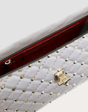 WOMEN'S VALENTINO GARAVANI MEDIUM ROCKSTUD SPIKE NAPPA LEATHER BAG PASTEL GRAY