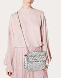WOMEN'S VALENTINO GARAVANI MEDIUM METALLIC ROCKSTUD SPIKE BAG SILVER