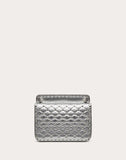 WOMEN'S VALENTINO GARAVANI MEDIUM METALLIC ROCKSTUD SPIKE BAG SILVER