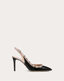 WOMEN'S VALENTINO GARAVANI ROCKSTUD PATENT-LEATHER SLINGBACK PUMP 85 MM BLACK