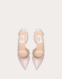 WOMEN'S VALENTINO GARAVANI ROCKSTUD PATENT-LEATHER SLINGBACK PUMP 85 MM POUDRE