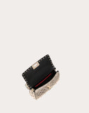 WOMEN'S VALENTINO GARAVANI SMALL ROCKSTUD SPIKE METALLIC BAG PLATINUM