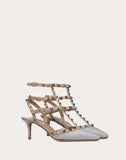 WOMEN'S VALENTINO GARAVANI ROCKSTUD CALFSKIN ANKLE STRAP PUMP 65 MM LIGHT GREY