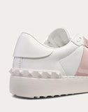 WOMEN'S VALENTINO GARAVANI OPEN SNEAKER WITH CALFSKIN STRIPE LIGHT PINK