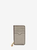 WOMEN'S ALEXANDER McQUEEN ZIPPED CARD HOLDER GUN METAL