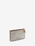 WOMEN'S ALEXANDER McQUEEN ZIPPED CARD HOLDER GUN METAL