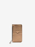 WOMEN'S ALEXANDER McQUEEN ZIPPED CARD HOLDER GOLD