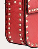 WOMEN'S VALENTINO GARAVANI MEDIUM ROCKSTUD GRAINY CALFSKIN CROSSBODY BAG ROSSO VALENTINO
